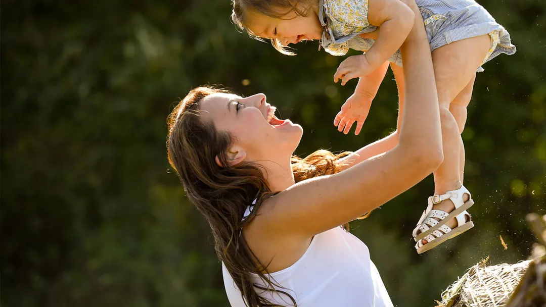 Mother and Daughter Playing 