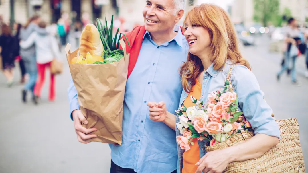 Middle aged couple enjoying their weekend