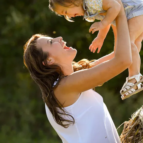 Mother and Daughter Playing 